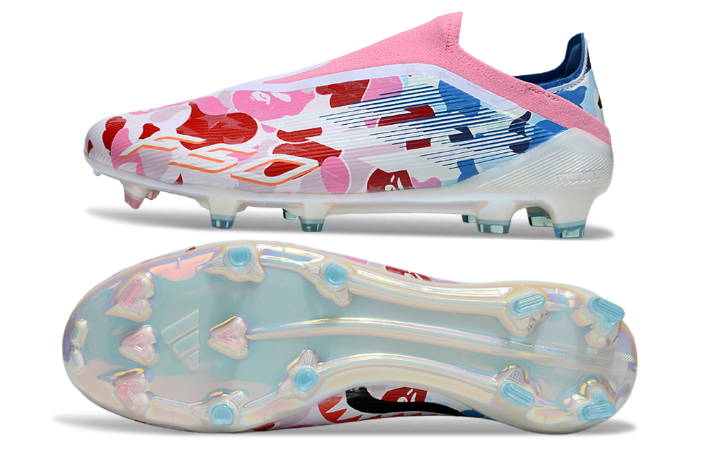Adidas F50 Elite FG Laceless x BAPE soleplate – lightweight firm ground soleplate engineered for explosive acceleration and traction.