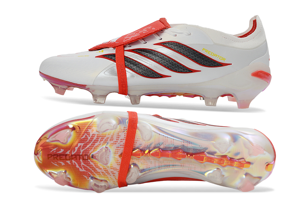 Side view of Adidas Predator 26 Elite Tongue FG football boot, highlighting its innovative tongue design